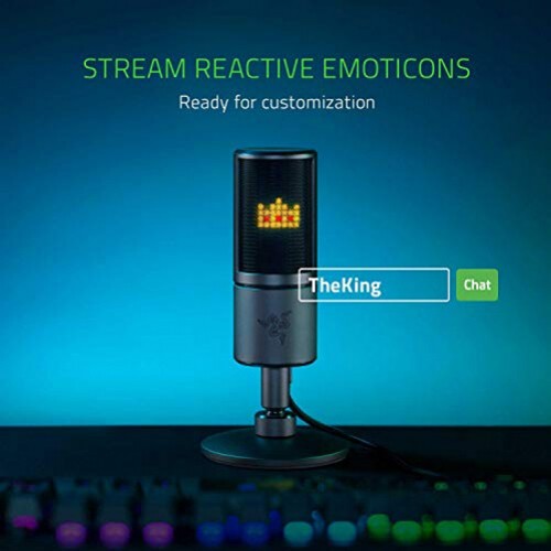 * Razer Seiren Emote Microphone USB Streaming Broadcasting 8-Bit LED Display Bl. - Afbeelding 2 van 6