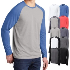 Sport-Tek PosiCharge Long Sleeve Tri-Blend Wicking Raglan Tee