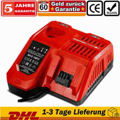 M12 M18 Ladegerät Für Milwaukee M12-18 FC Ladegerät M12 B5 LITHIUM Akku DE
