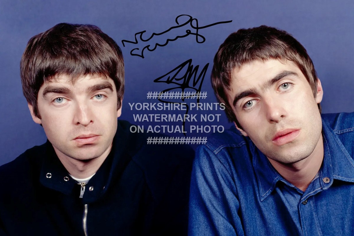 OASIS SIGNED PHOTO PRINT NOEL LIAM GALLAGHER FRAMED OPTION