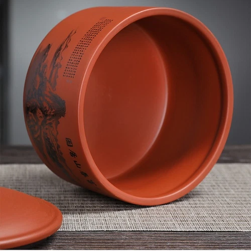 Versiegelte Teedose für losen Tee Druck kleine Teedose mit Deckel Zisha Ton Neu - Bild 7 von 19