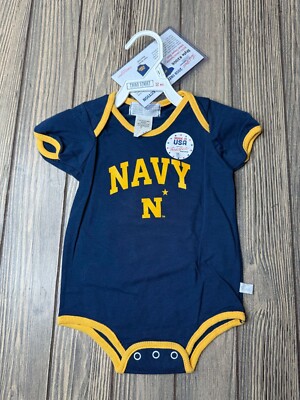 NWT Third Street Navy N. Baby Shirt 12M Cotton/Spandex Made In USA