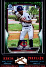 2023 Bowman Chrome Grass Green Refractor Yilber Herrera Twins 70/99 #BCP-86
