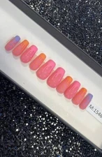 Frosted Cake Drip Nail + Custom Box | Square Type Nail | Medium or Large