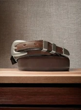 Genuine Leather Ranger Belt Western Business Casual Belts Matte Espresso Brown