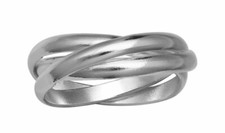 Sterling Silver Triple Three Interlocking Layered Ring Band sz 7 - New