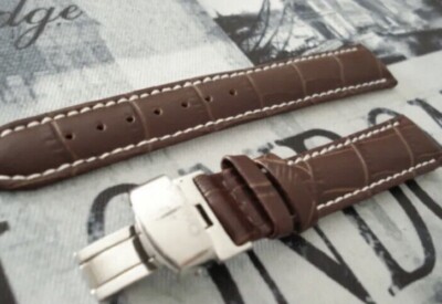 Omega Seamaster Planet Ocean Leather Watch Strap -Butterfly clasp Buckle 22 mm