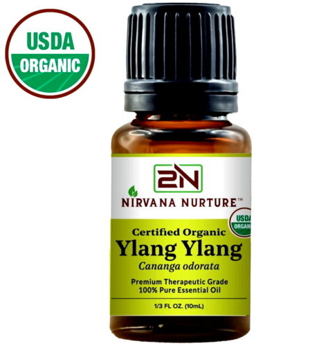 Huile essentielle d'ylang ylang biologique certifiée USDA 100 % pure qualité thérapeutique - Photo 1/10