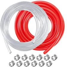 Beer Line Set of 2 15Ft CO2 Line Gas Hose & Keg Beer Hose Clear PVC Beer Tubi...