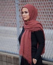  99 Verona Collection Women's Pink Fringed Hijab Hand-Dyed Shawl Head Scarf OS