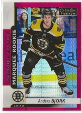 2017-18 O-Pee-Chee Platinum Red Prism Rookie #172 Anders Bjork 131/199 Bruins