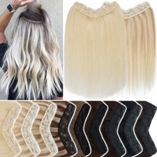 One Piece Clip In 100 Real Remy Human Hair Extensions 3/4 Full Head V-Shape