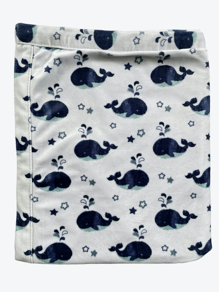 SL S.L. Manta náutica para bebé niño estrella ballena azul marino blanco moda para el hogar Foto 2 de 4