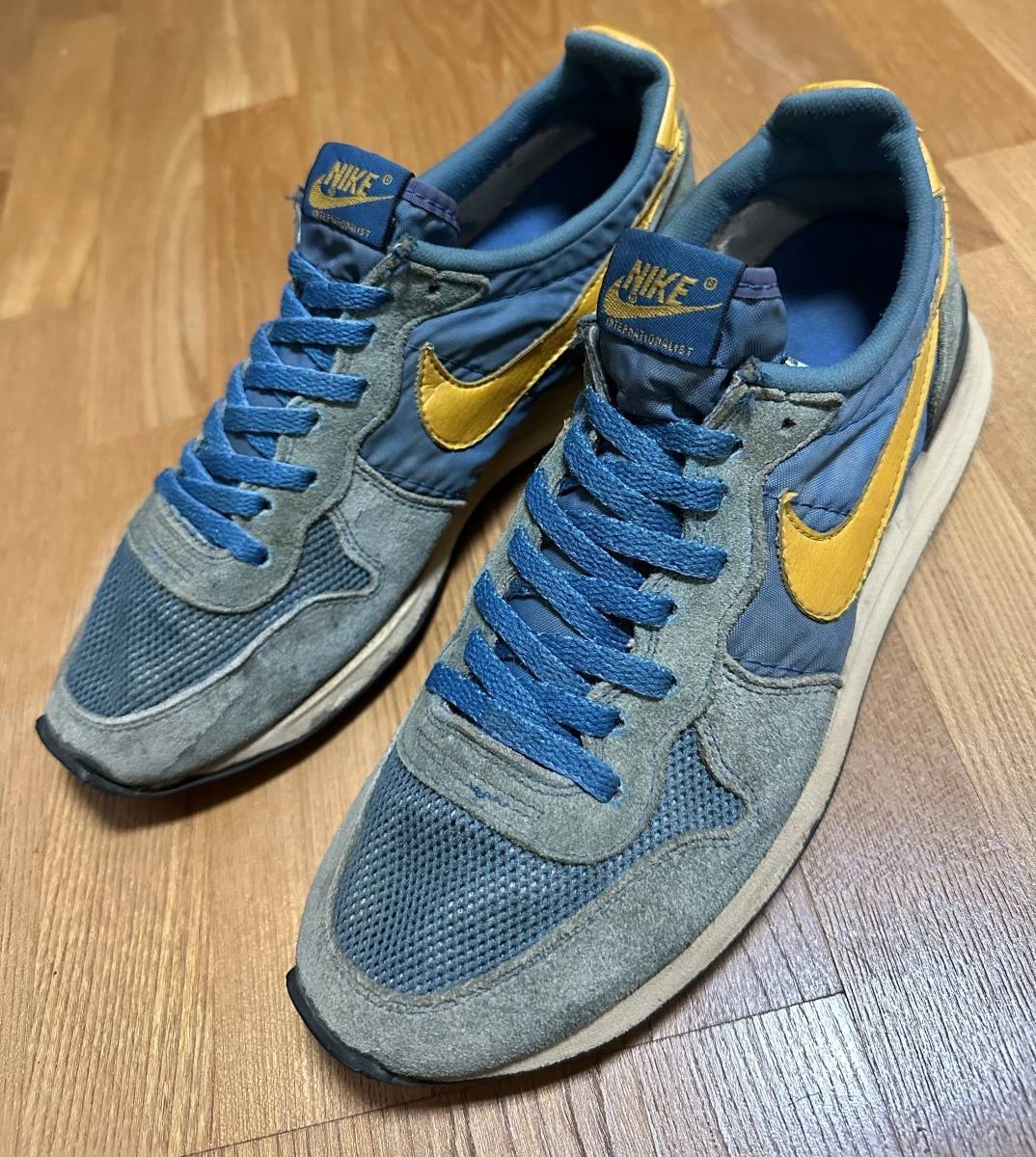 Polair Intiem naast NIKE INTERNATIONALIST Original Blue x Yellow 80s Vintage Sneakers Made in  USA | eBay