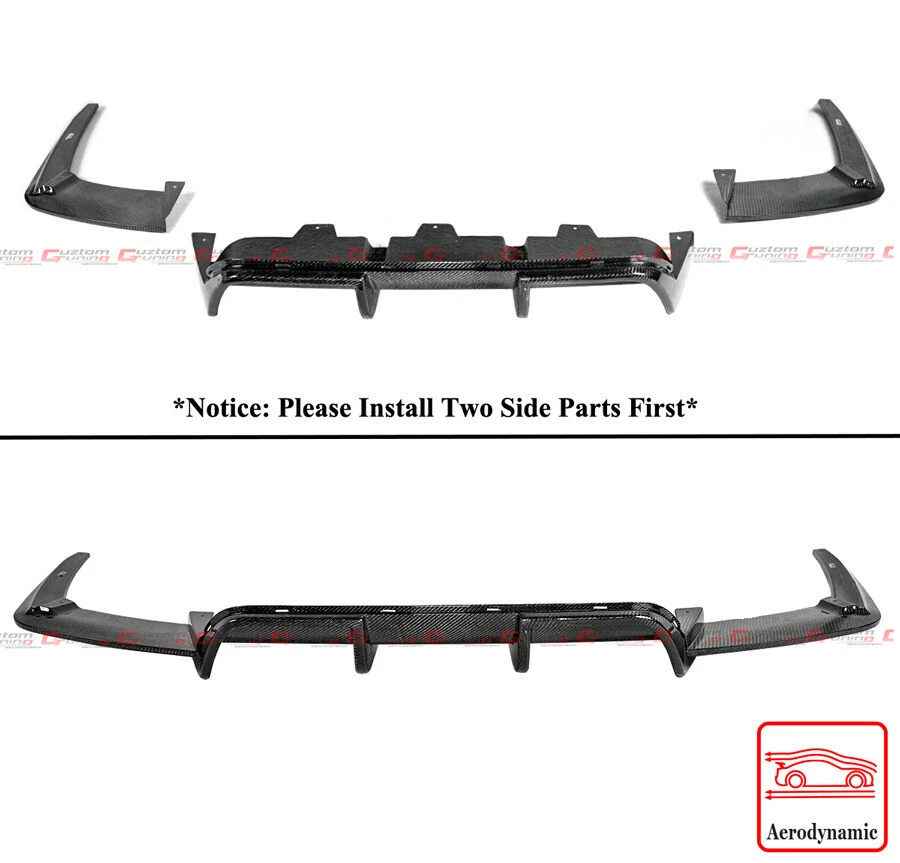 Difusor trasero de fibra de carbono estilo V para BMW F06 F12 F13 M6 2012-2018 con extensión Foto 3 de 4