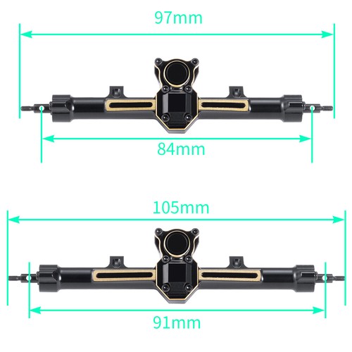 Brass Metal Front Rear Axle Extended Bridge for 1/24 Axial SCX24 90081 AXI00001 - Picture 5 of 25