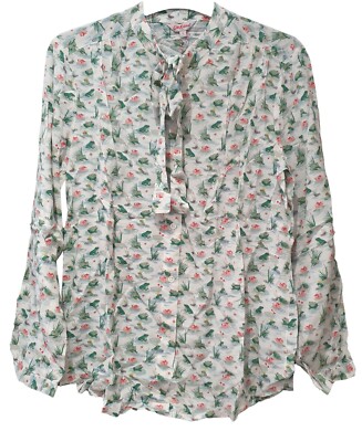 Cath Kidston Damen Badefrösche Krawatte Halsshirt Bluse 8 10 12 14 16 18 NEU