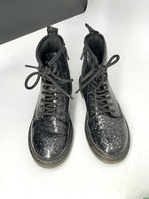 Junior DR MARTENS black glitter boots sz 3 usa girls