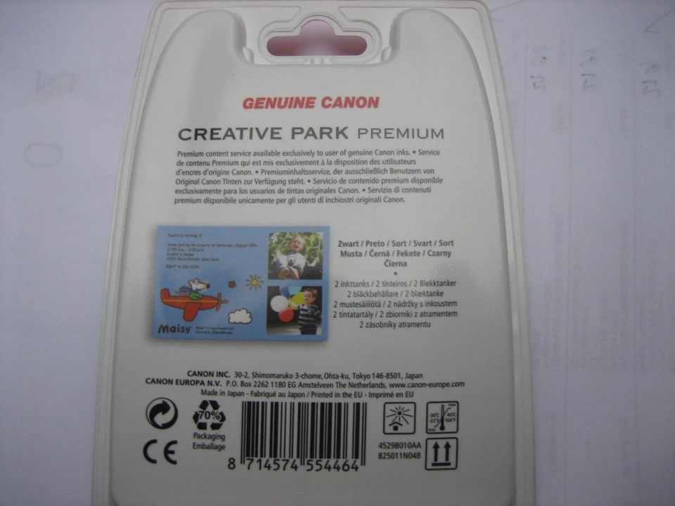 Paquete doble original Canon 2 x PGI-525BK PGBK525 para Pixma Ip48050 4650 Ix6550 embalaje original Foto 2 de 4