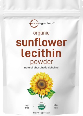 Micro Ingredients Organic Sunflower Lecithin Powder, 1 Pound, Sustainable Cold