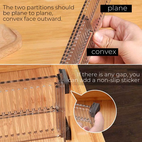 4Pcs Adjustable Drawer Organizer Divider Underwear Bra Socks Closet Separators - Afbeelding 4 van 8