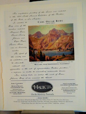 CARL OSCAR BORG / CLYDE LEON KELLER  ART PIECES   ORIG VTG 2001 ADVERTISEMENT,
