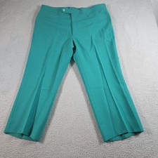 Sansabelt Men's Vtg 70's Teal Flat Front Dress Golf Trousers Pants Size 40x24