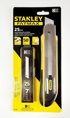 Stanley FATMAX 25mm Snap-Off Blade Knife + 9 Blades H Series 95-588 Cutter