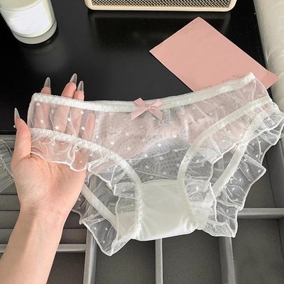 Princess Sweet Girls Womens Panties Briefs Mesh Cute Transparent Underpants