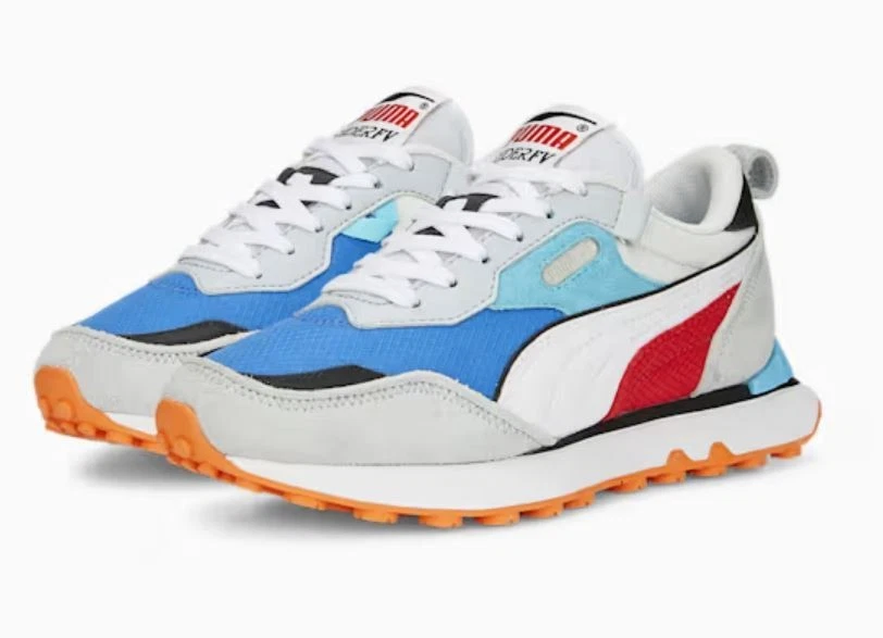 Puma Rider Trainers Future Vintage Shoes Junior Unisex Suede New Blue Size 6 - Image 2 of 4