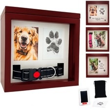 Dog Urn for Ashes, 4 Customizable Displays with Paw Print Ink Kit and Flannel...