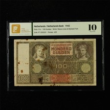 1942 Netherlands Nederlandsche Bank 100 Gulden Pick#51c