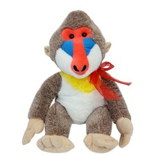 Walmart Mandrill Monkey Plush Stuffed Animal Red Blue Face 19 Inch
