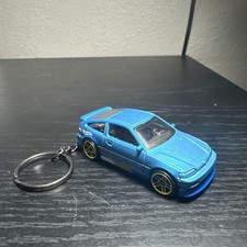 1988 Honda Civic CRX Blue JDM Keychain 1:64 Diecast Hot Wheels Matchbox Gift