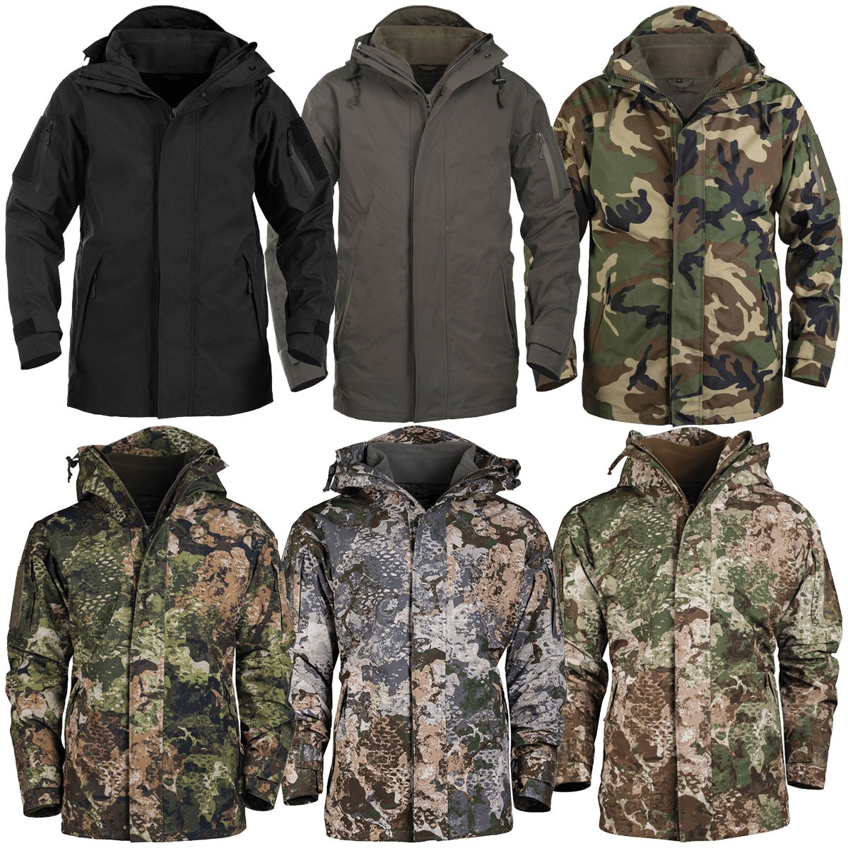 Mil-Tec Chaqueta Humedad Con Polar Gen II Aire Libre Impermeable Parka