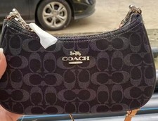 Coach CAF82 Denim/Black Teri Shoulder Bag Signature Denim Outlet Products