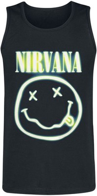 Nirvana Tank-Top Herren Neon Logo schwarz Band-Merch, Bands, Nachhaltigkeit