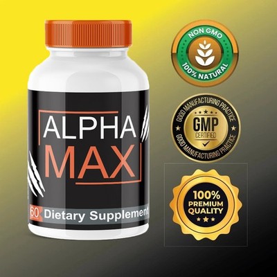 2 PCS Alpha Max Dietary Supplement For Men ED, AlphaMax Capsules (60 Capsules)