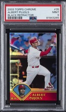 2003 TOPPS CHROME BLACK REFRACTOR #35 ALBERT PUJOLS 87/199 PSA 9