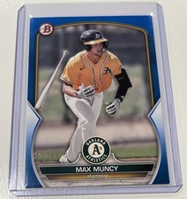 Max MUNCY 2023 BOWMAN TRUE BLUE BORDER ATHLETICS 55/150 Prospect Card MLB A's