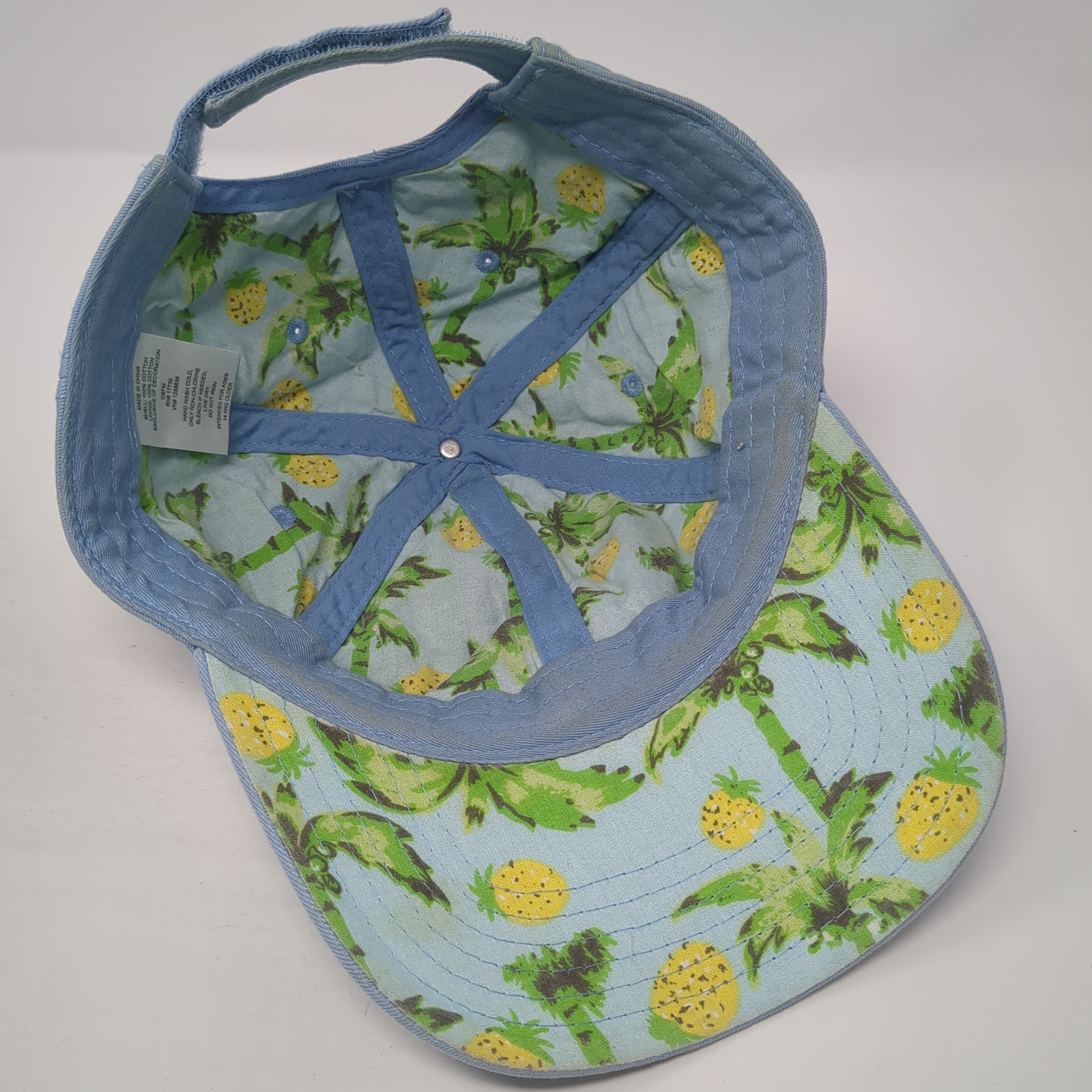 Pineapple Strapback Hat Blue One Size Embroidered… - image 6