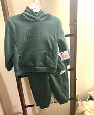 Nike 2-Piece Fleece Hoodie  Pants Set 12-18M Green Logo MPN 66M346-E6H