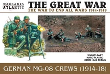 German MG-08 Crews (1914-1918) - 1:56 figures (x3) Wargames Atlantic WAAGW005