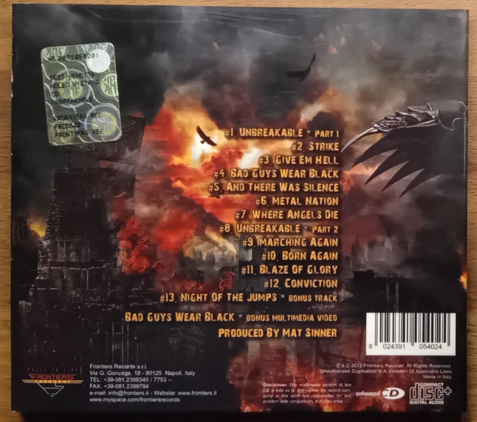 Primal Fear – Unbreakable - Limited Edition Digipak - Bild 2 von 3