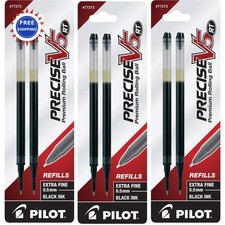 Pilot Precise V5 RT Liquid Ink Refills 0.5 mm Black 6 Pack Extra Fine Point