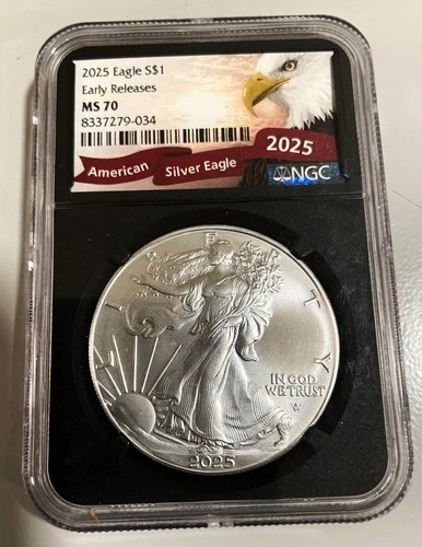 Silver Eagle 2025 Early Releases MS70 NGC