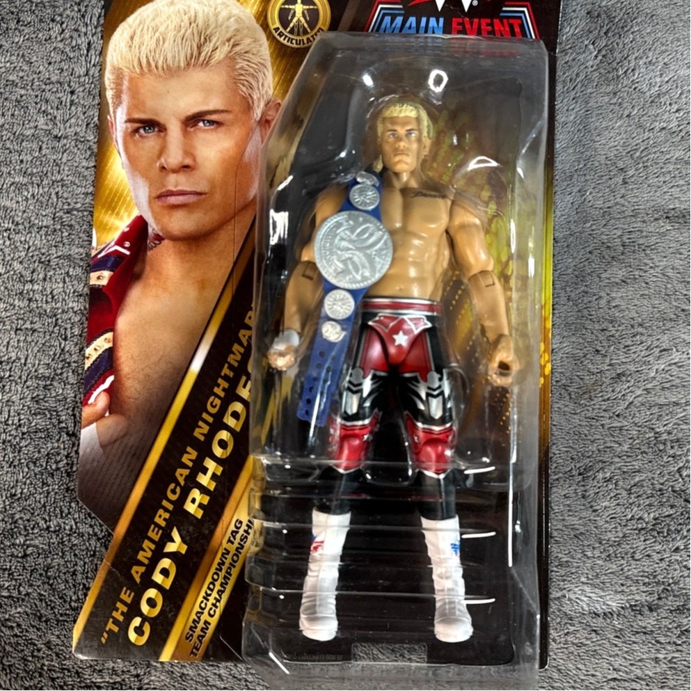 Figurines WWE Main Event – Cody Rhodes & AJ Styles – Pack Combat Authentique, Détails Réalistes Pour Fans De Catch