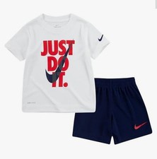 Nike Boy s Dri-Fit T-Shirt  Shorts 2 Piece Set Midnight Navy/White Size 6