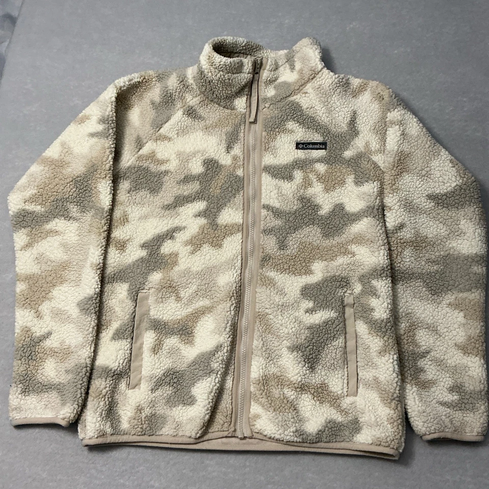 Columbia флисовая куртка девочек полный молнии свет камуфляж размер: маленький подержанный хорошо - Изображение 2 из 4