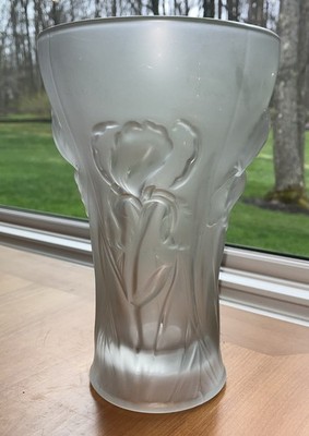 Vintage Art Deco Josef Inwald Barolac Frosted Satin Glass Iris